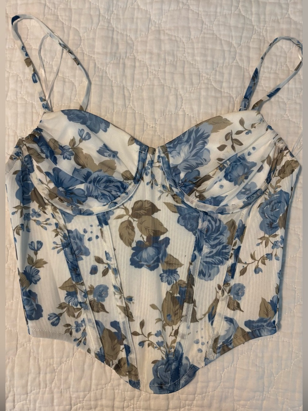 Cotton candy Floral Bustier Crop Top